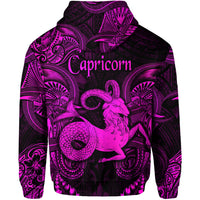 Capricorn Zodiac Polynesian Zip Hoodie Unique Style Pink LT8 - Polynesian Pride