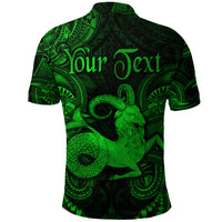 Custom Capricorn Zodiac Polynesian Polo Shirt Unique Style Green LT8 - Polynesian Pride
