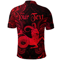 Custom Capricorn Zodiac Polynesian Polo Shirt Unique Style Red LT8 - Polynesian Pride