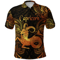 Capricorn Zodiac Polynesian Polo Shirt Unique Style Gold LT8 - Polynesian Pride