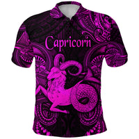 Capricorn Zodiac Polynesian Polo Shirt Unique Style Pink LT8 - Polynesian Pride