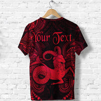 Custom Capricorn Zodiac Polynesian T Shirt Unique Style Red LT8 - Polynesian Pride