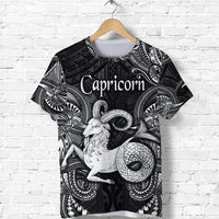 Custom Capricorn Zodiac Polynesian T Shirt Unique Style Black LT8 - Polynesian Pride