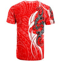 Chuuk Custom T Shirt Lizard Tattoo Red Color - Polynesian Pride