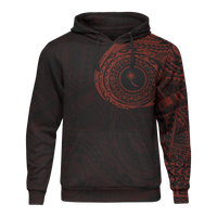 Micronesia All Over Print Hoodie Chuuk In My Heart Red Unisex Black - Polynesian Pride
