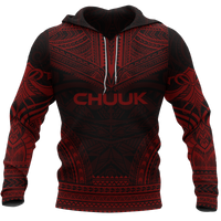 Chuuk Flag Polynesian Chief Hoodie Red Version Unisex Red - Polynesian Pride