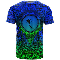 Chuuk Micronesian T Shirt Circle Pattern Blue - Polynesian Pride