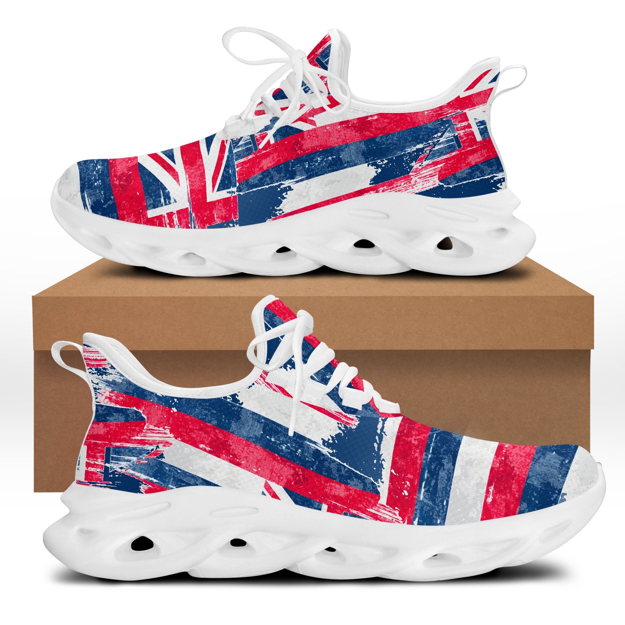 Hawaii Flag Of Hawaii Clunky Sneakers - Max Style - AH White - Polynesian Pride