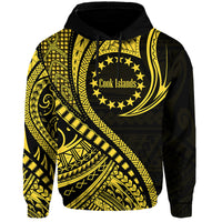 Cook Islands Hoodie Gold Polynesian Wave Style LT9 Hoodie Gold - Polynesian Pride