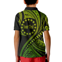 Custom Cook Islands Polo Shirt Green Polynesian Wave Style LT9 - Polynesian Pride