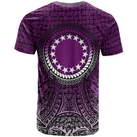 Cook islands T Shirt Circle Pattern Purple - Polynesian Pride