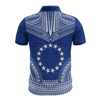 Cook Islands Polo Shirt Kuki Airani Flag Polynesian Chief Tattoo Flag Version - Polynesian Pride