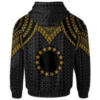 Cook islands Custom Zip up Hoodie Polynesian Armor Style Gold - Polynesian Pride