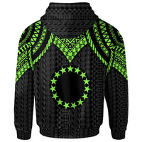 Cook islands Custom Hoodie Polynesian Armor Style Green - Polynesian Pride