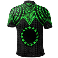 Cook islands Custom Polo Shirt Polynesian Armor Style Green - Polynesian Pride