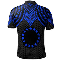 Cook islands Custom Polo Shirt Polynesian Armor Style Blue - Polynesian Pride
