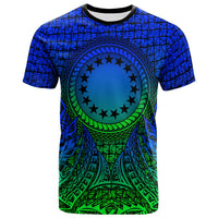 Cook islands T Shirt Circle Pattern Blue Unisex Blue - Polynesian Pride