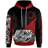 Cook Islands Custom Hoodie Polynesian Diagonal Pattern Red Unisex Red - Polynesian Pride