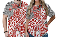Traditional Polynesian Tribal Tattoo Retro Couple T Shirt Red LT9 - Polynesian Pride