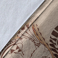 French Polynesia Premium Blanket - Hibiscus Flowers Vintage Style - Polynesian Pride