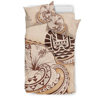 French Polynesia Bedding Set - Hibiscus Flower Vintage Style - Polynesian Pride