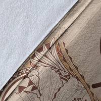 Hawaii Kanaka Maoli Premium Blanket - Hibiscus Flowers Vintage Style - Polynesian Pride