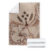 Kosrae Premium Blanket - Hibiscus Flowers Vintage Style - Polynesian Pride
