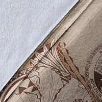 Marshall Islands Blanket - Hibiscus Flowers Vintage Style - Polynesian Pride