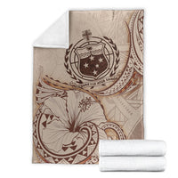 Samoa Premium Blanket - Hibiscus Flowers Vintage Style - Polynesian Pride