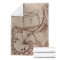 Tokelau Premium Blanket - Hibiscus Flowers Vintage Style - Polynesian Pride