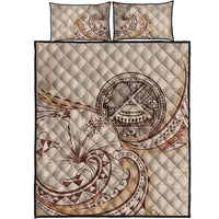 American Samoa Quilt Bed Set - Hibiscus Flowers Vintage Style - Polynesian Pride