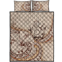 Cook Islands Quilt Bed Set - Hibiscus Flowers Vintage Style - Polynesian Pride