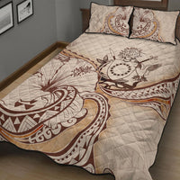Cook Islands Quilt Bed Set - Hibiscus Flowers Vintage Style - Polynesian Pride