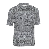 Polynesian Polo Shirt Black and White - Polynesian Pride
