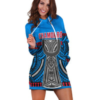 (Custom Personalised) Guam Chamorro Hoodie Dress Latte Stone Blue Polynesian Haligi LT13 - Polynesian Pride