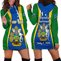(Custom Personalised) Solomon Islands Day Hoodie Dress 44 Years Independence Anniversary LT13 Green - Polynesian Pride
