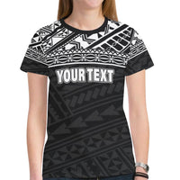 Polynesian All Over Custom T Shirt Polynesian Tattoo Style Black - Polynesian Pride