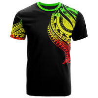 Guam T Shirt Guam Tatau Reggae Patterns With Coat of Arms Unisex Black - Polynesian Pride