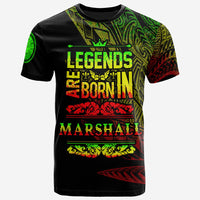 Marshall Islands T Shirt Legends Are Born In Reggae Color Unisex Black - Polynesian Pride