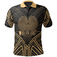 Papua New Guinea Polo Shirt Papua New Guinea Seal Gold Tribal Patterns Unisex White - Polynesian Pride
