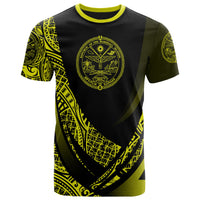 Marshall T Shirt Yellow Polynesian Patterns Sport Style Unisex Black - Polynesian Pride