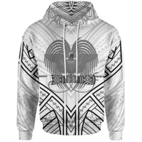 Papua New Guinea Hoodie Papua New Guinea Seal Tribal Patterns Unisex White - Polynesian Pride