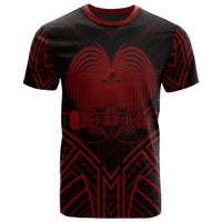 Papua New Guinea T Shirt Papua New Guinea Seal Tribal Red Color Patterns Unisex Black - Polynesian Pride