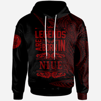 Niue Hoodie Legends Are Born In Red Color Unisex Red - Polynesian Pride