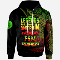 Federated States of Micronesia Hoodie Legends Are Born In Reggae Color Unisex Black - Polynesian Pride