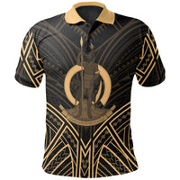 Vanuatu Polo Shirt Vanuatuan Seal Gold Tribal Patterns Unisex White - Polynesian Pride