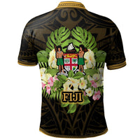 Fiji Polo Shirt Polynesian Gold Patterns Collection - Polynesian Pride
