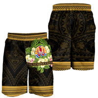 French Polynesia Men's Shorts - Polynesian Gold Patterns Collection - Polynesian Pride