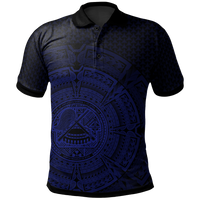 American Samoa Polo Shirt Polynesian Circle (Blue) Unisex Blue - Polynesian Pride
