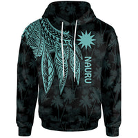 Nauru Hoodie Polynesian Wings Turquoise Unisex Turquoise - Polynesian Pride